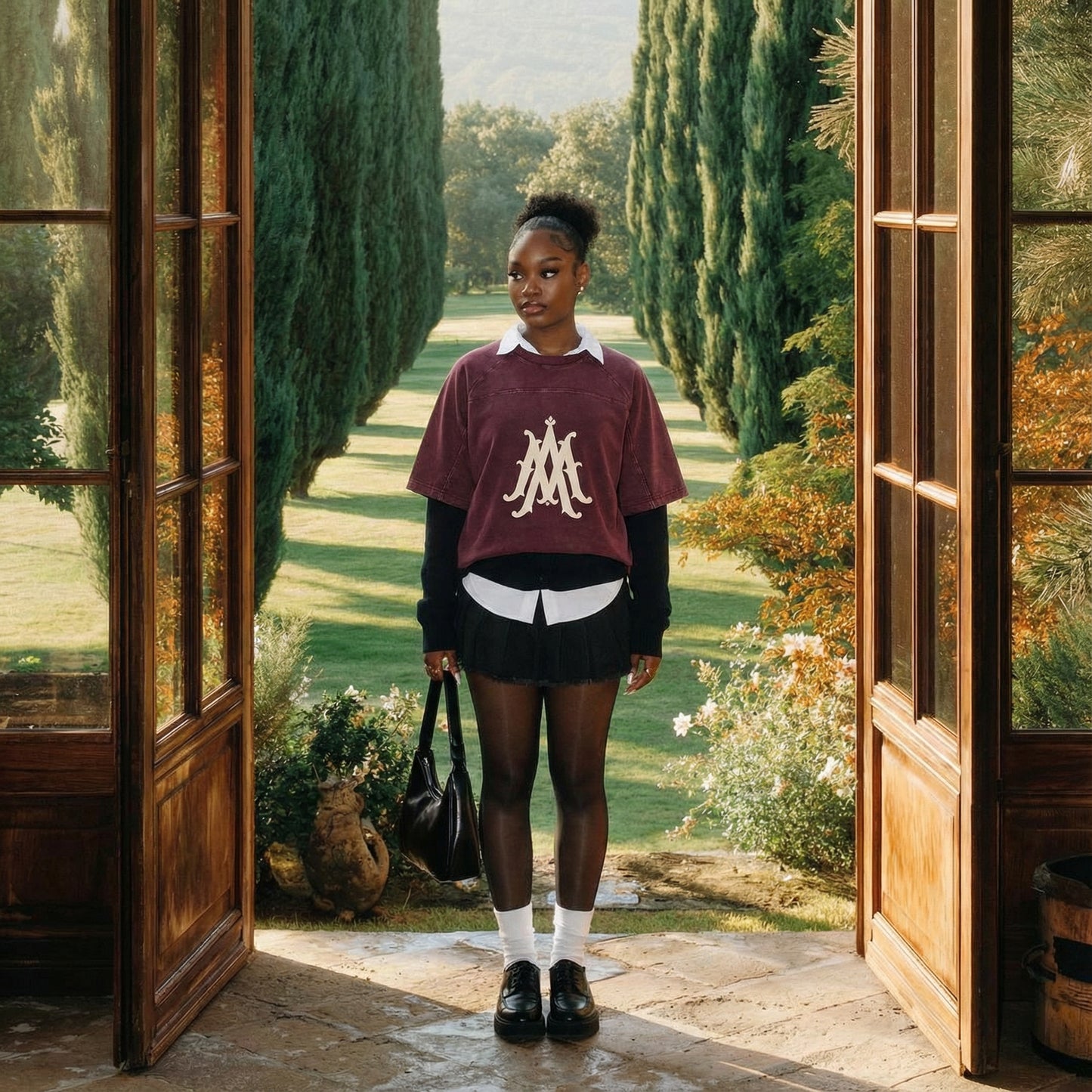 CAMISETA BOXY "BORDEAUX"